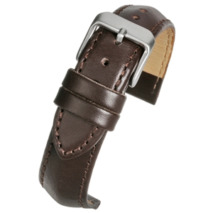 Brown Calf Watch Strap Upper Padded With Triangular Profile 16mm