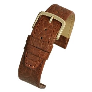 Brown Watch Strap Vegetable Tanned Leather With a Stitched Edge 8mm