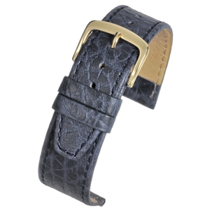 Blue Watch Strap Vegetable Tanned Leather With a Stitched Edge 12mm