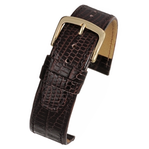 Traditional Lizard Grain With Nubuck Lining Watch Strap 14mm.  Brown