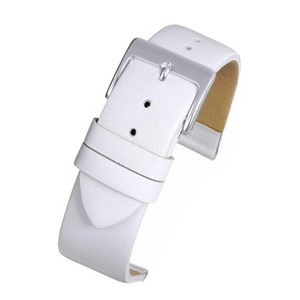 White Leather Calf Watch Strap 12mm Extra Long