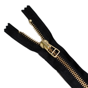 YKK Golden Brass No 8 Closed End Zip with square slider Black 48cm approx 19 inches