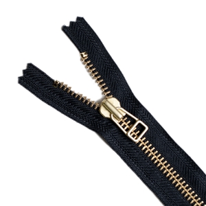 YKK Golden Brass No 8 Closed End Zip with square slider Navy Blue 48cm approx 19 inches