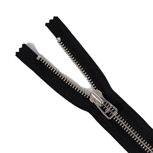 YKK Silver Colour No 8 Closed End Zip with square slider Black 48cm approx 19 inches