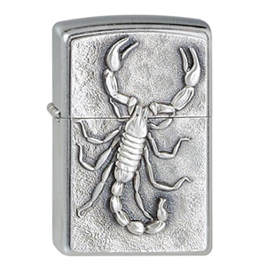 Zippo Lighter Street Chrome Scorpion Emblem