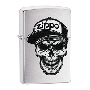 Zippo Lighter, Skull In Cap Design
