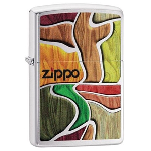 Zippo Lighter, Colorful Wood Design