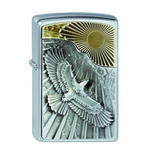 Zippo Lighter, Eagle Sun-Fly Emb