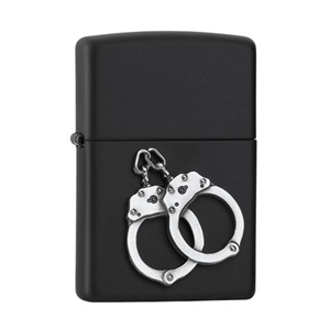 Zippo Lighter Black Matte Handcuffs