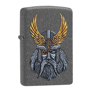 Zippo Lighter, Iron Stone, Odin Head Design