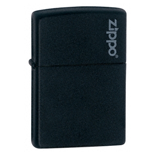 Zippo Black Matte Lighter With Zippo Logo