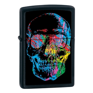 Zippo Black Matte Lighter - X-Ray Skull