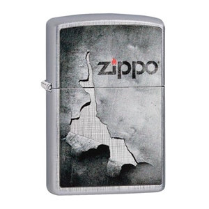 Zippo Lighter, Peeled Metal Design