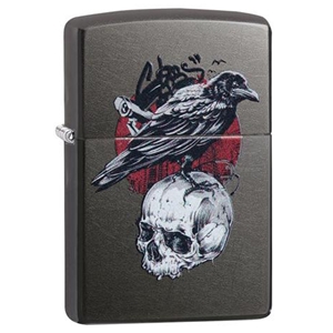 Zippo Lighter, Raven Skull Design