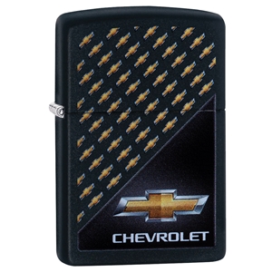Zippo Lighter Black Matte Chevrolet Logos
