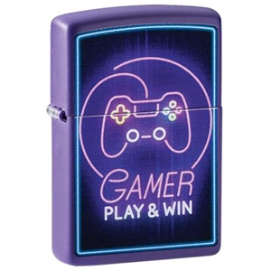 Zippo Lighter Purple Matte, Gamer Play & Win