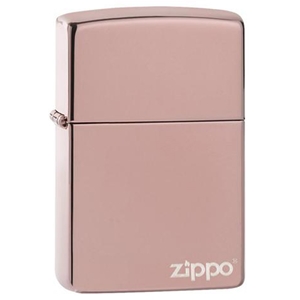 Zippo Lighter High Polish Rose Gold with Zippo Logo