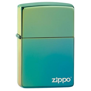 Zippo Lighter High Polish Teal with Zippo Logo