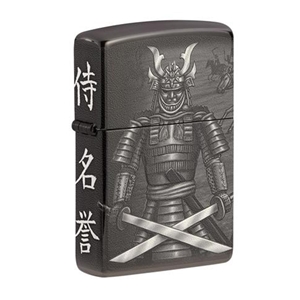 Zippo Lighter, High Polished Black, Samurai 360