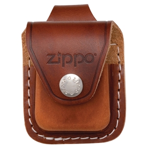 Zippo Brown Leather Lighter Pouch With Loop LPLB