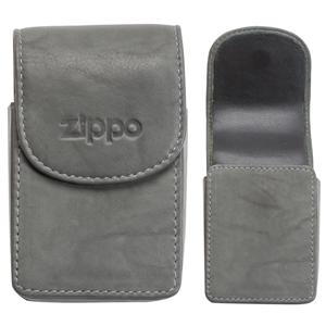 Zippo Leather Cigarette Case, Grey (Holds A Standard Pack Of 20 Cigarettes)
