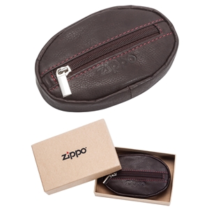 Zippo Leather Coin Purse, Brown (10.5 X 6.5 X 2cm)