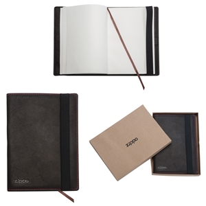 Zippo Leather A5 Notebook, Mocha (15 X 22 X 1.8cm)